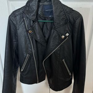 American Eagle Outfitters Classic Black Leather Jacket